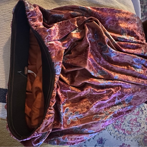 NWOT Free people Size S- Poets Velvet Sarong Skirt rust - Picture 6 of 7